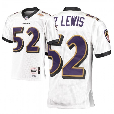 Maillot Homme Baltimore Ravens Ray Lewis 52 Nike Blanc 2000 Throwback
